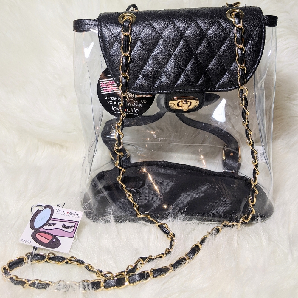 NWT Clear Quilted Backpack